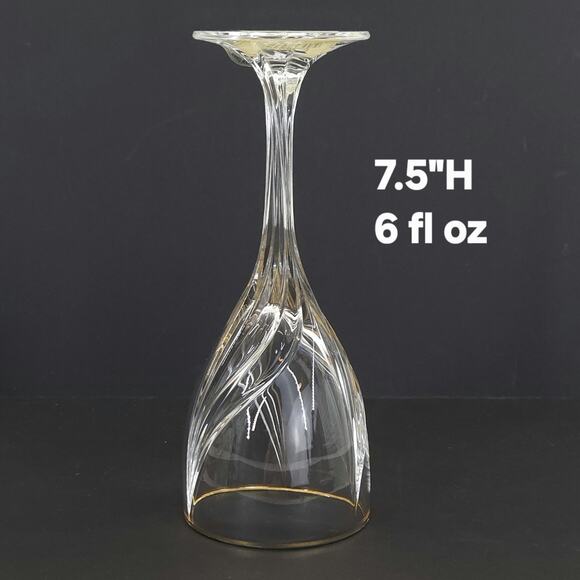 Lenox Debut Gold Crystal Wine Glass Replacement Christmas Old Money 4pcs NOS 6oz - Picture 7 of 7